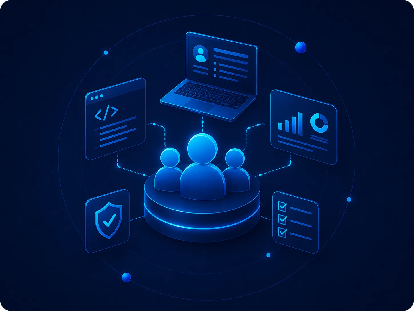 Dedicated software engineering team illustration