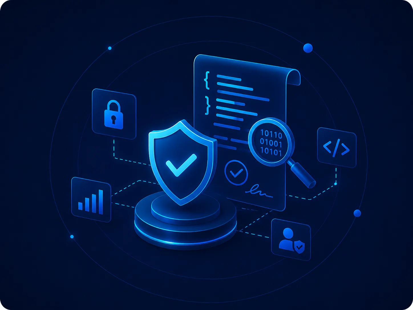 Smart contract audit and blockchain security illustration